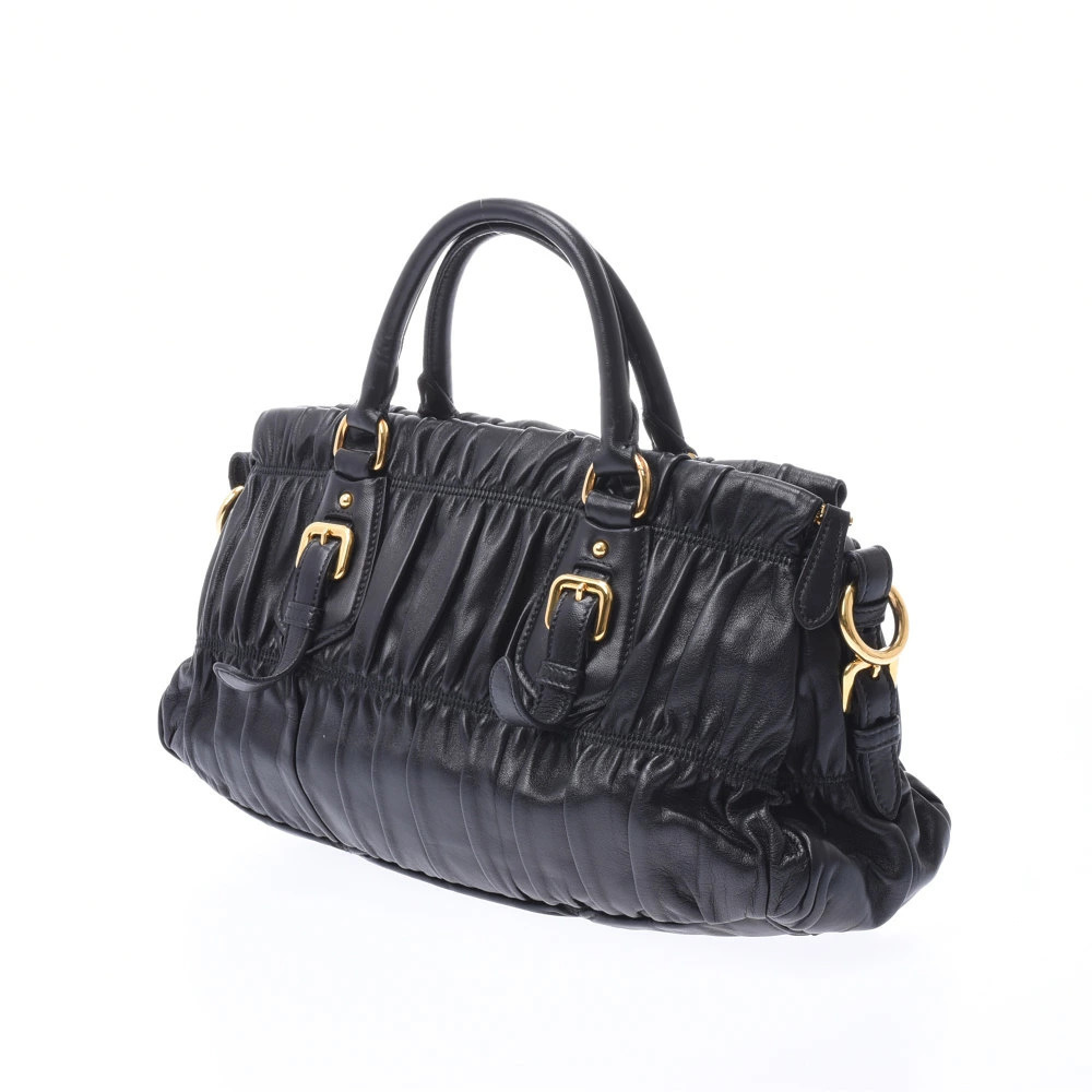 Prada lambskin handbag bag black